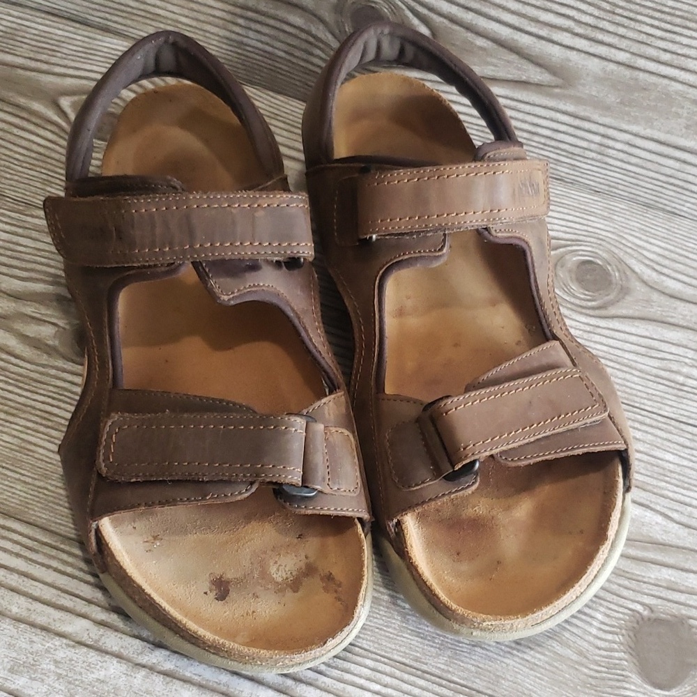 Naot 44 brown leather adjustable straps mens sandals size 11 - Picture 2 of 8
